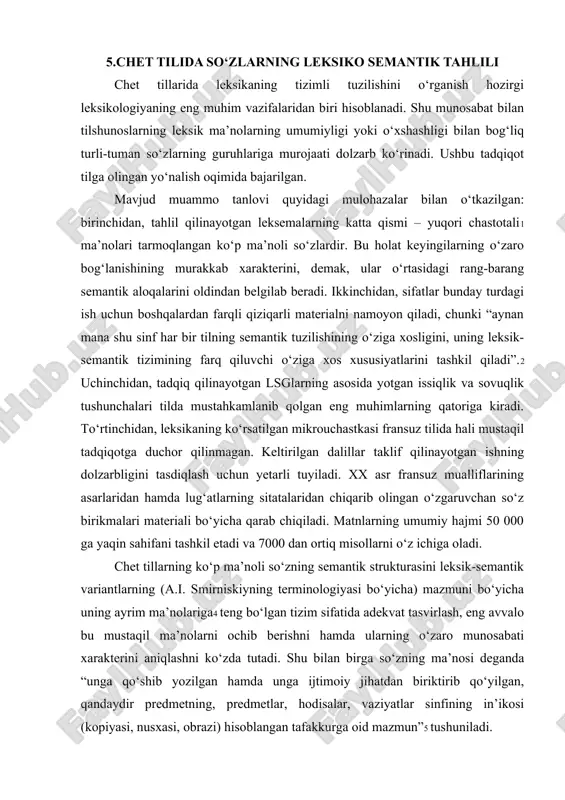 chet tilida so‘zlarning leksiko semantik tahlili — DOCX