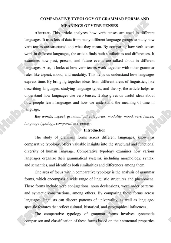 comparative typology of grammar forms and meanings of verb tenses — DOCX