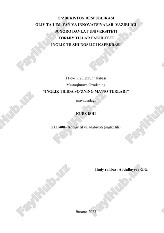 "ingliz tilida so`zning ma`no turlari" — DOCX