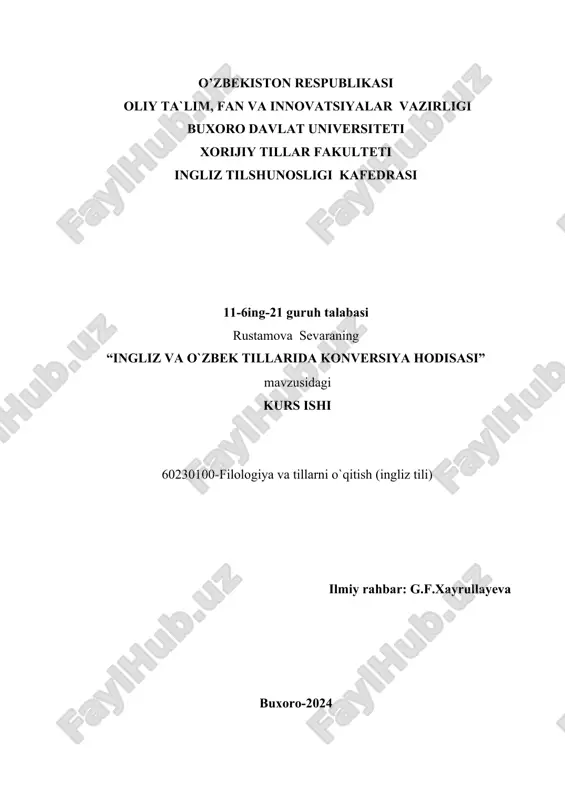 ingliz va o`zbek tillarida konversiya hodisasi — DOCX