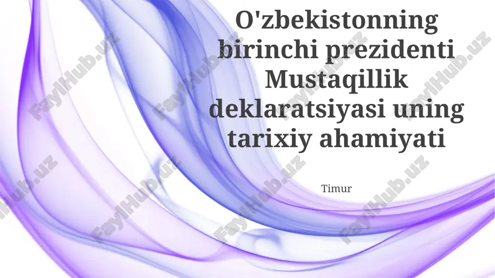 islom karimovning mustaqillik deklaratsiyasi — PPTX