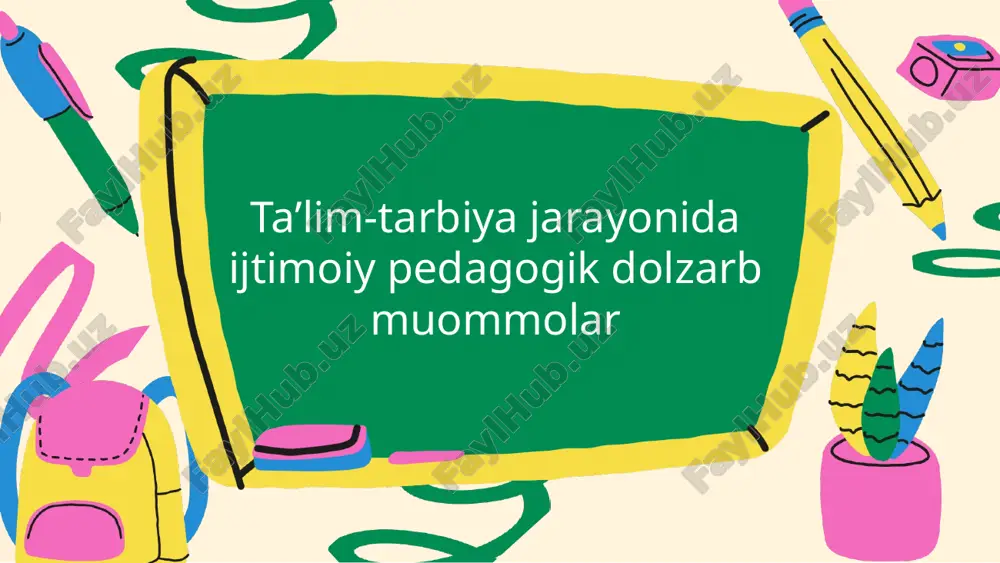 ijtimoiy pedagogik muammolar — PPTX