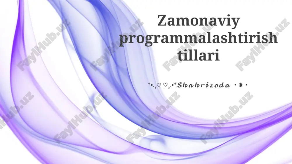 zamonaviy dasturlash tillari — PPTX