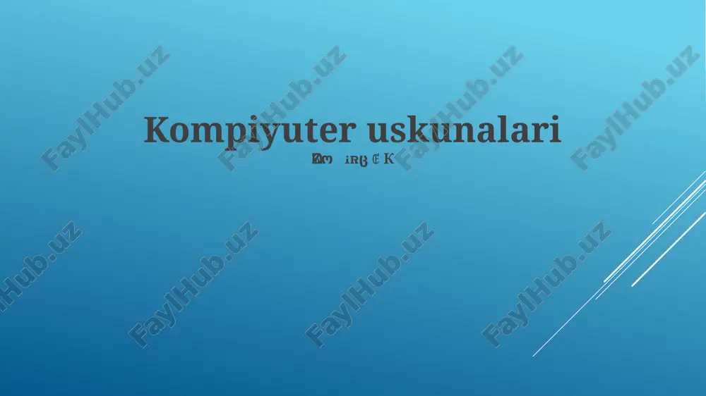 kompiyuter uskunalari — PPTX