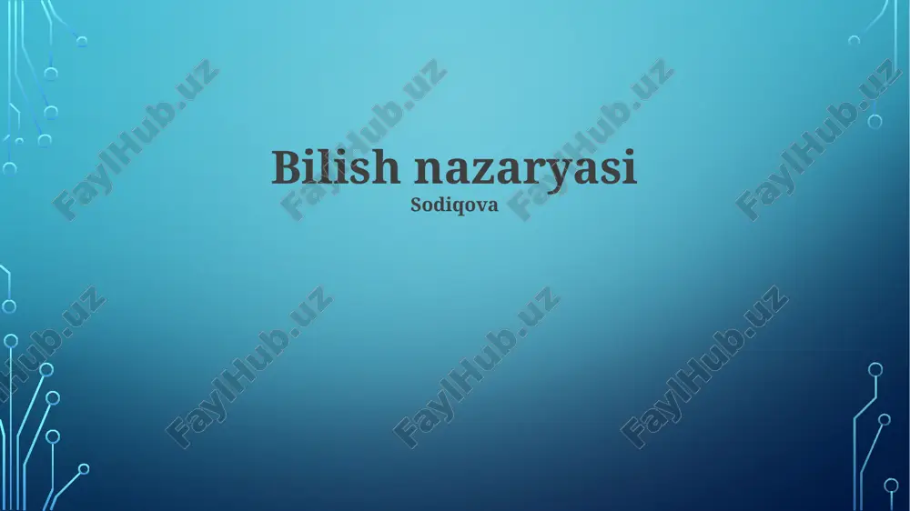bilish nazaryasi — PPTX