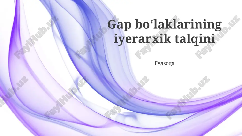 ierarxik talqin ramkasi — PPTX