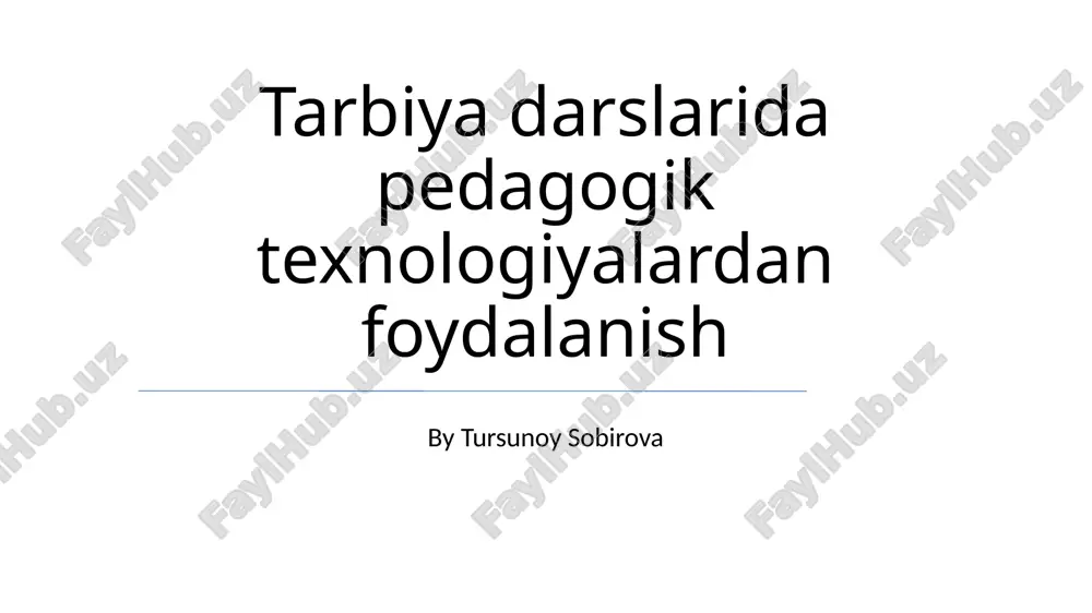 pedagogik texnologiyalar — PPTX