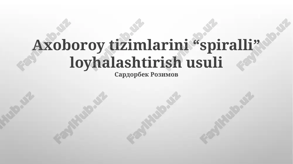 axoboroy tizimlariga kirish — PPTX