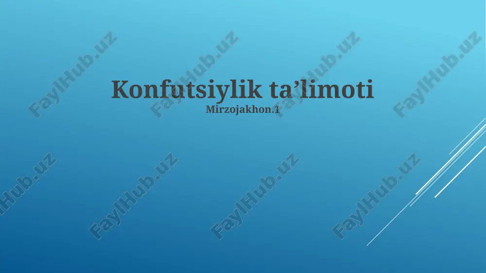 konfutsiylik ta’limoti — PPTX