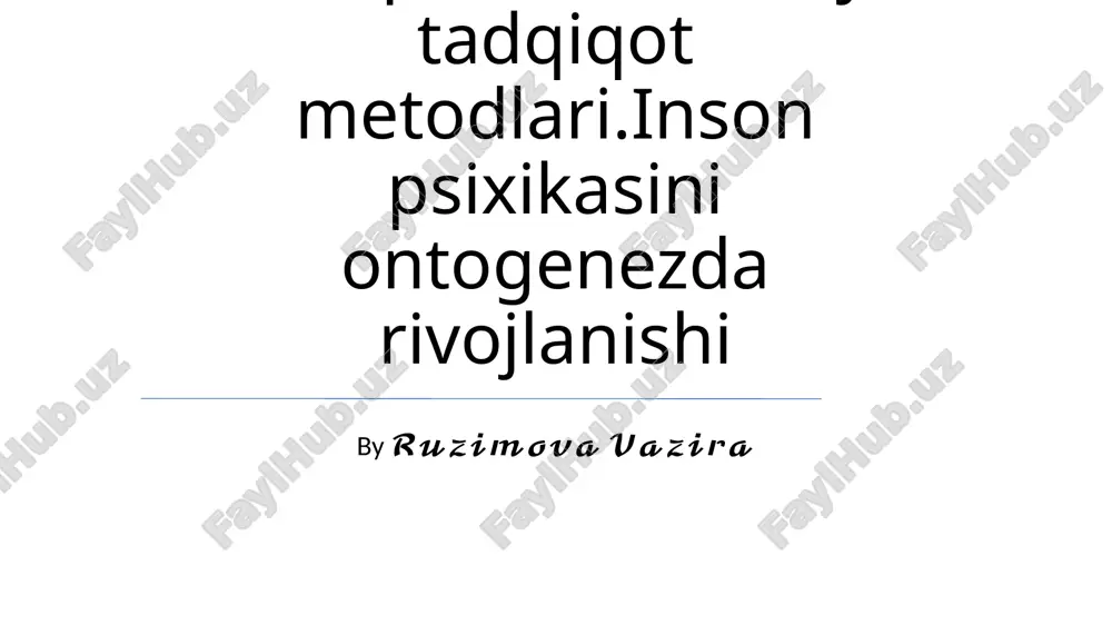 umumiy psixologiya — PPTX
