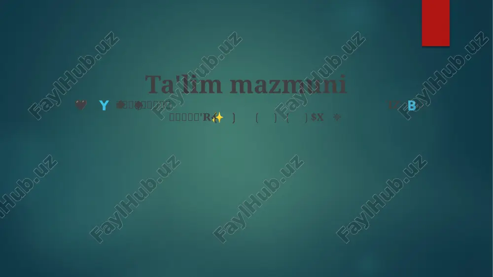 ta'lim mazmuni — PPTX