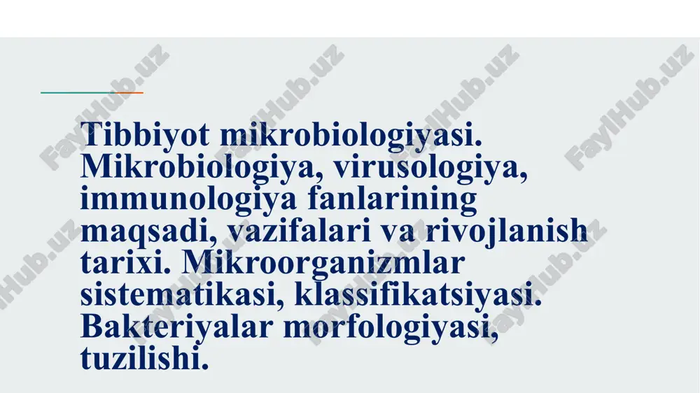 tibbiyot mikrobiologiyasi — PPTX