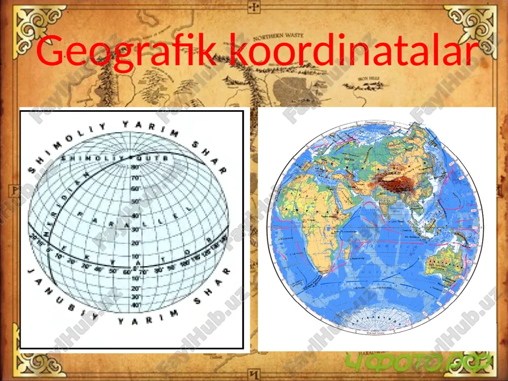 geografik koordinatalar — PPTX