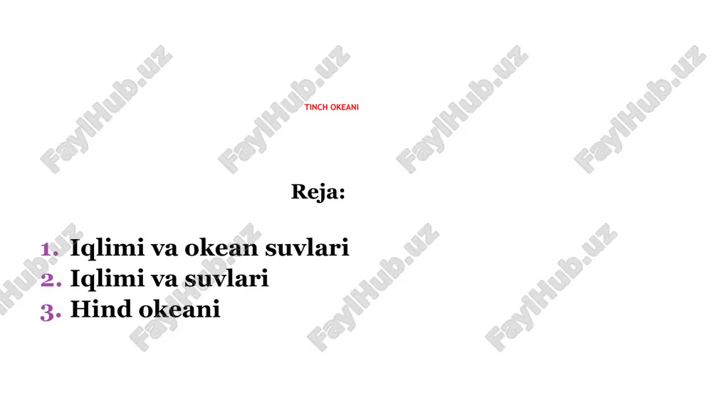 tinch okeani — PPTX