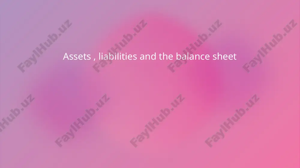 assets , liabilities and the balance sheet — PPTX