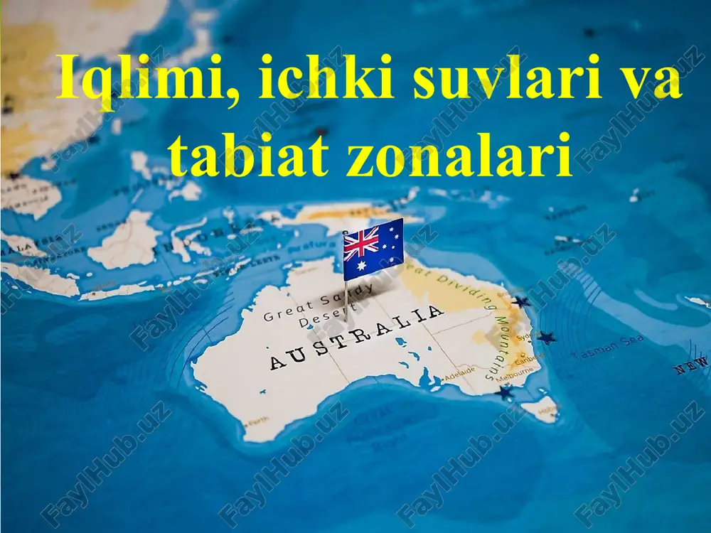 iqlimi, ichki suvlari va tabiat zonalari — PPTX
