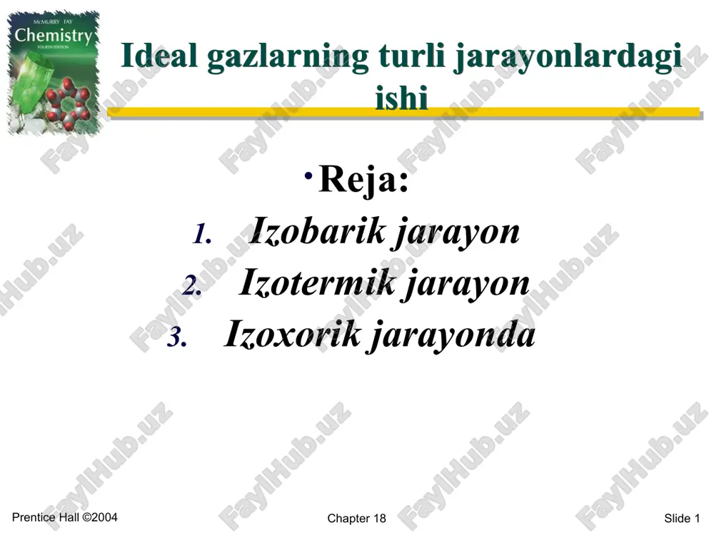 ideal gazlarning turli jarayonlardagi ishi — PPTX