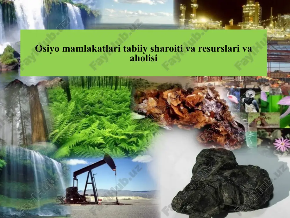osiyomamlakatlari tabiiy sharoiti va resurslari vaaholisi — PPTX