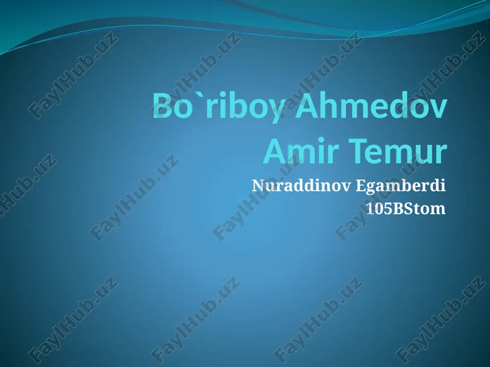 bo`riboy ahmedov - tarixchi, atoqli o`zbekshunos — PPTX