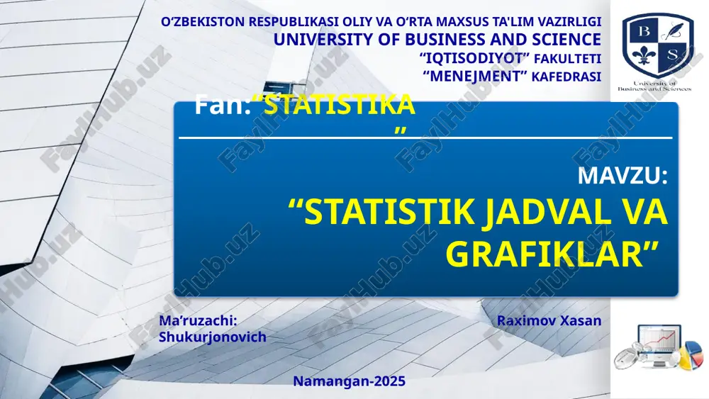 statistik jadval va grafiklar — PPTX