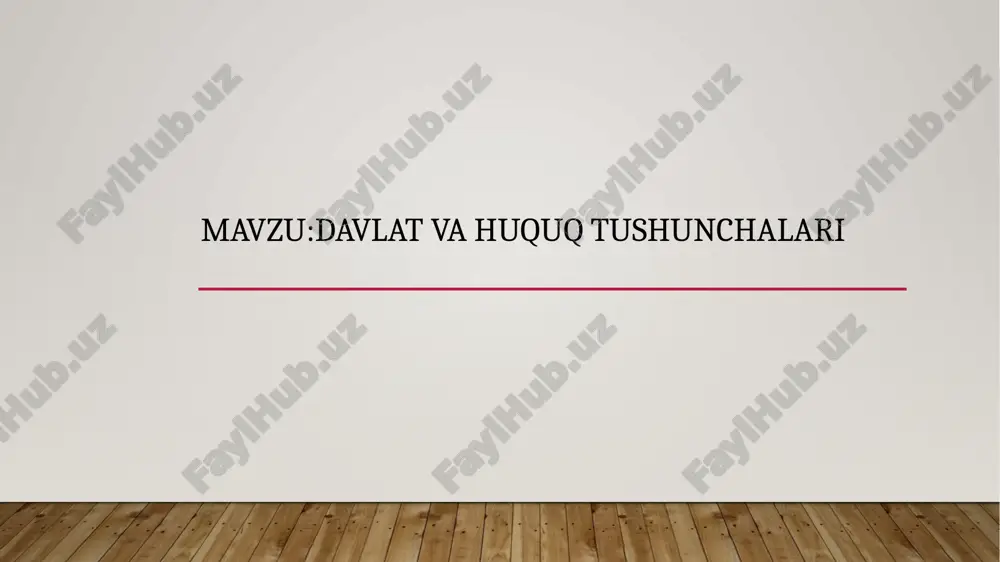 davlat va huquq tushunchalari — PPTX