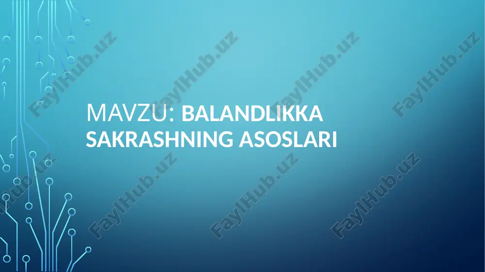 balandlikka sakrashning asoslari — PPTX