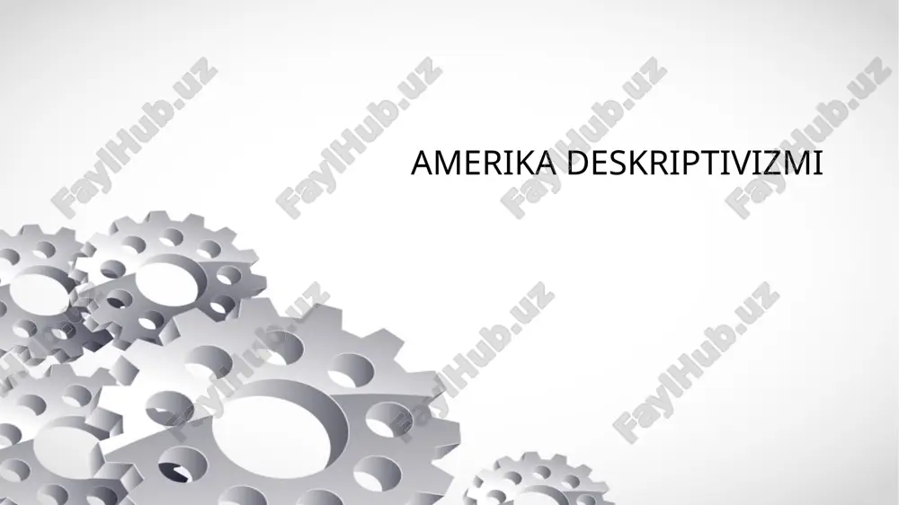 amerika deskriptivizmi — PPTX