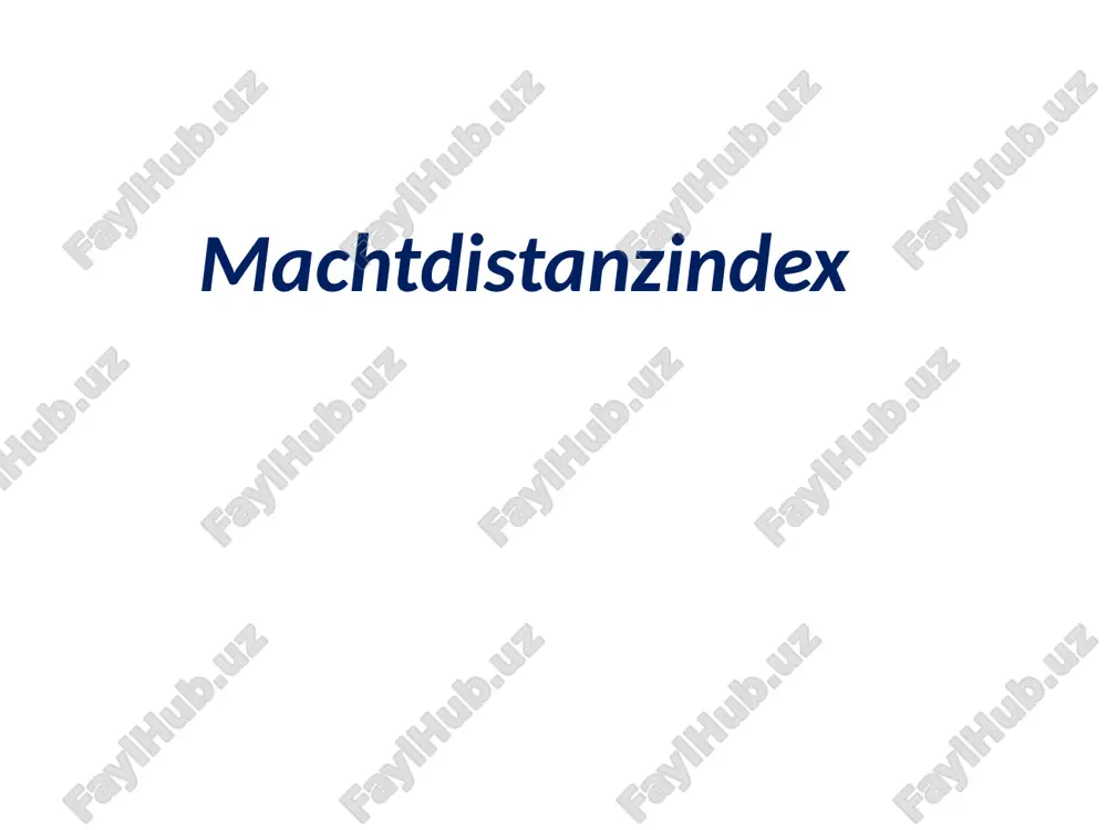 machtdistanzindex — PPTX