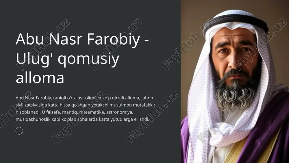 abu nasr farobiy - ulug' qomusiy alloma — PPTX