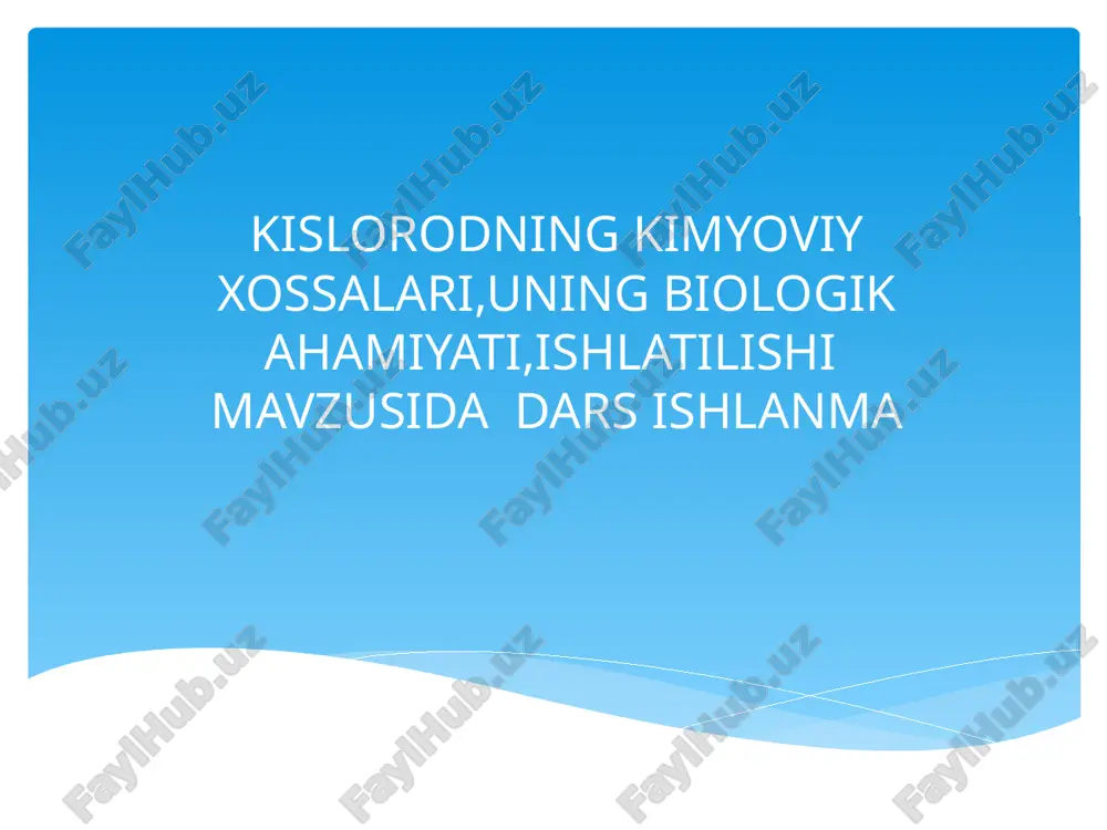 kislorodning kimyoviy xossalari — PPTX