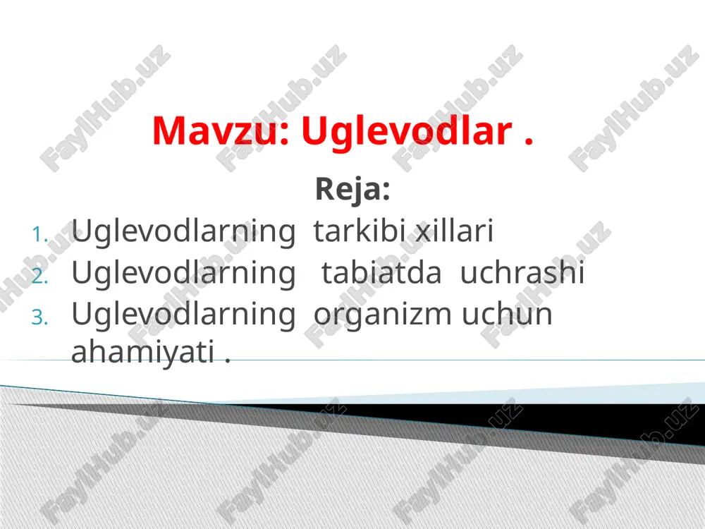 uglevodlar — PPTX