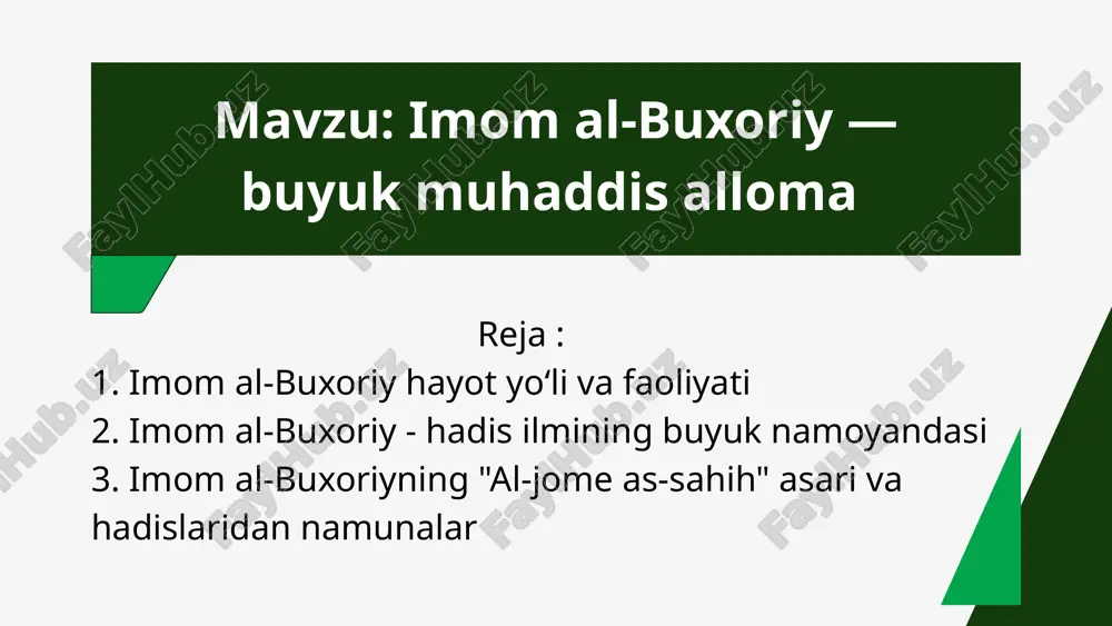 imom al-buxoriy — PPTX
