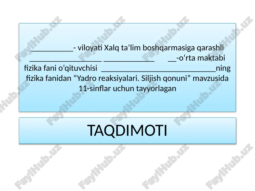yadroreaksiyalari.siljishqonuni — PPTX