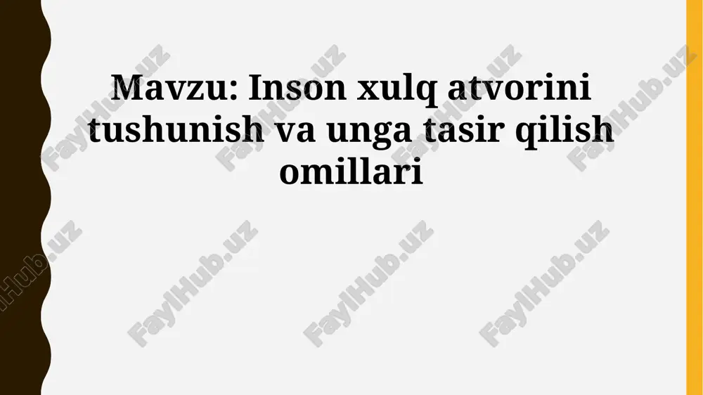 madaniy omillar va inson xulq-atvori — PPTX