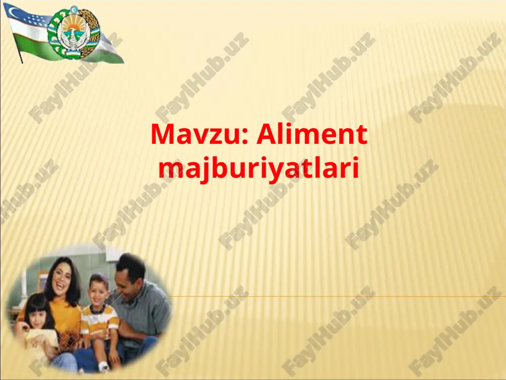 aliment majburiyatlari — PPTX