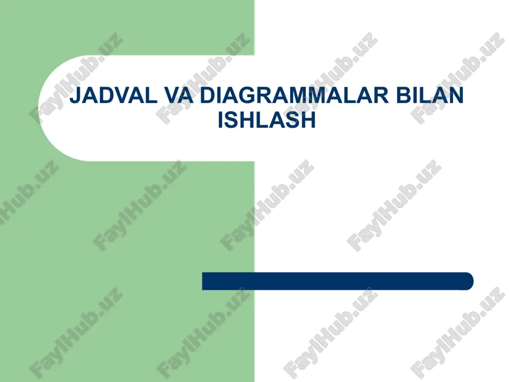 jadval va diagrammalar bilan ishlash — PPT