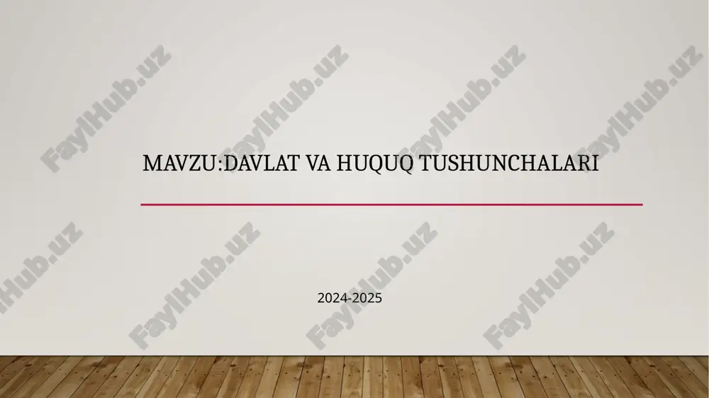 davlat va huquq tushunchalari — PPTX