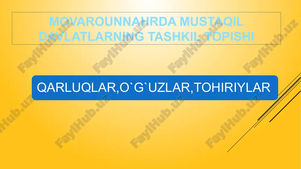 movarounnahrda mustaqil davlatlarning tashkiltopishi — PPTX