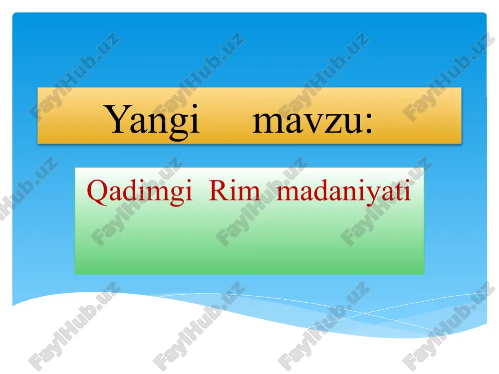 qadimgi rimmadaniyati — PPTX