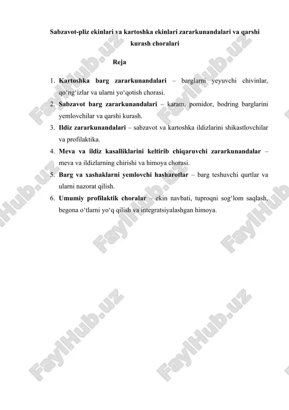 kartoshka barg zararkunandalari — DOCX