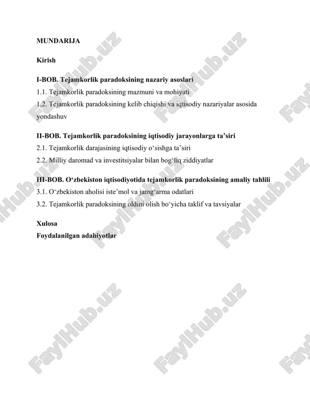 tejamkorlik paradoksi — DOCX