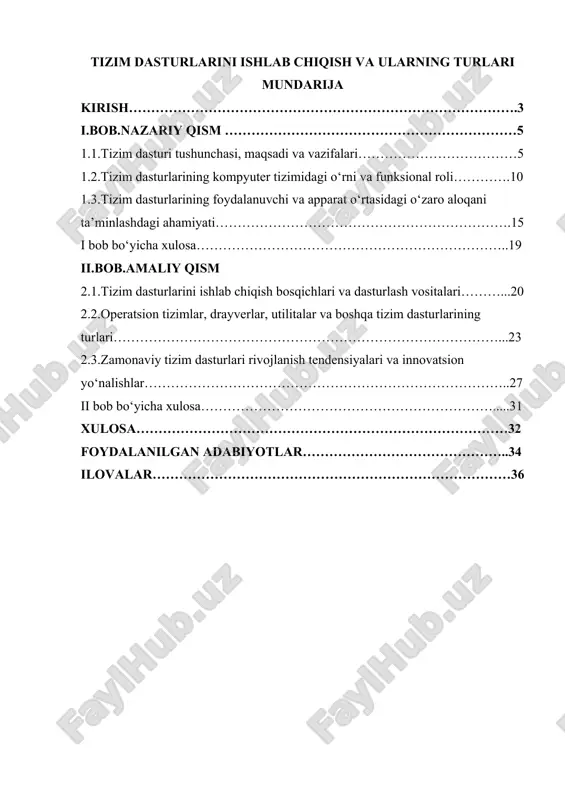 tizim dasturlarini ishlab chiqish va ularning turlari — DOCX