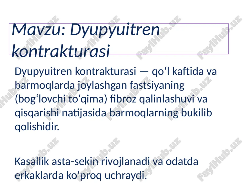 dyupyuitren kontrakturasi — PPTX