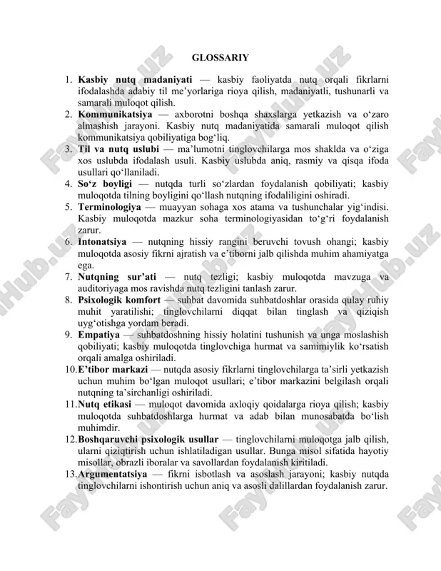 kasbiy nutq madaniyati — DOCX