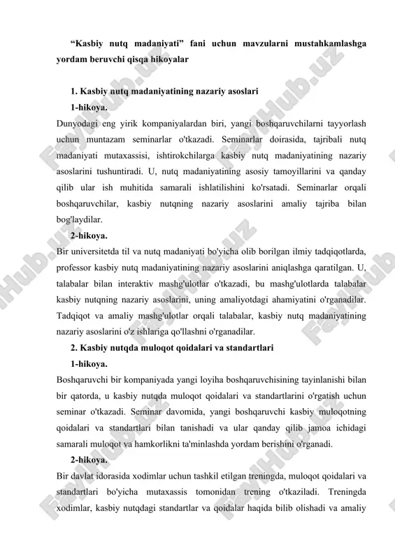 kasbiy nutq madaniyatining nazariy asoslari — DOCX