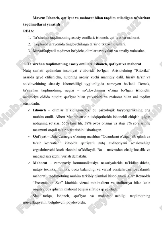 ta’sirchan taqdimotlarni yaratish — DOC