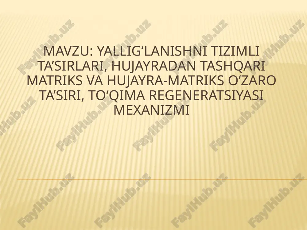 yallig‘lanish nitizimlari — PPTX