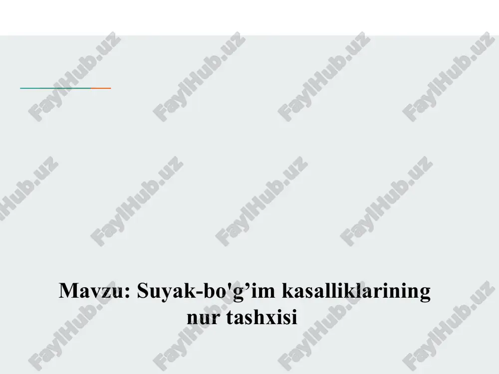 suyak-bo'g’im kasalliklarining nur tashxisi — PPTX