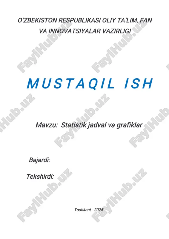 statistik jadval va grafiklar — PDF