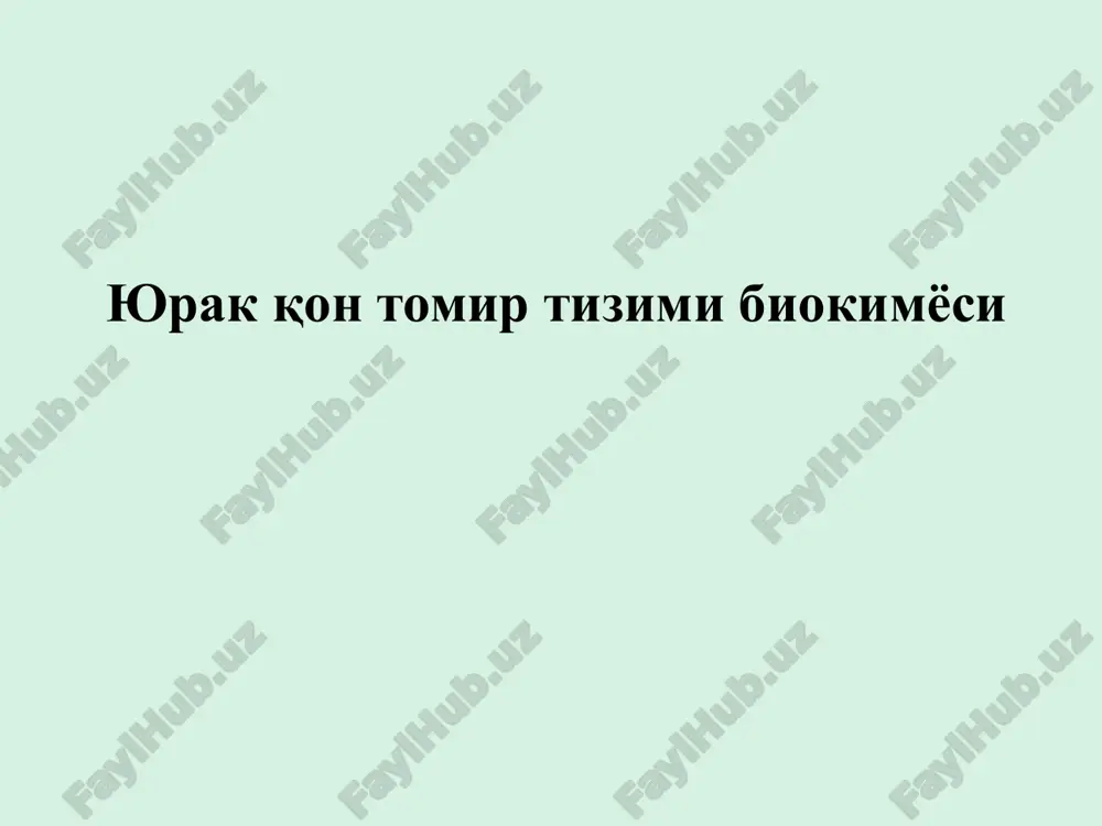 yurakqon tomir tizimi biokimyosi — PPTX